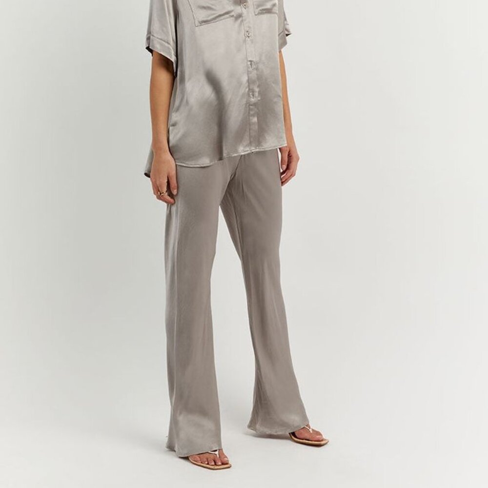 NWT DISSH Simone Pewter Satin Bias Cut Pants